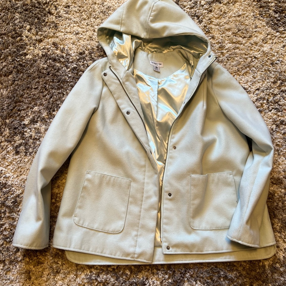 Celebrity Pink Light blue coat